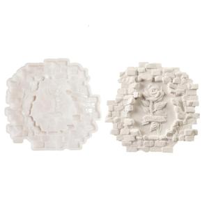 แม่พิมพ์ซิลิโคนลายกุหลาบในกำแพงอิฐ3D แบบทำมือสำหรับเป็นงานฝีมืออีพ็อกซี่เรซินยิปซั่มสติ้กเกอร์ติดผนังและเครื่องประดับแฮนด์เมดของขวัญ