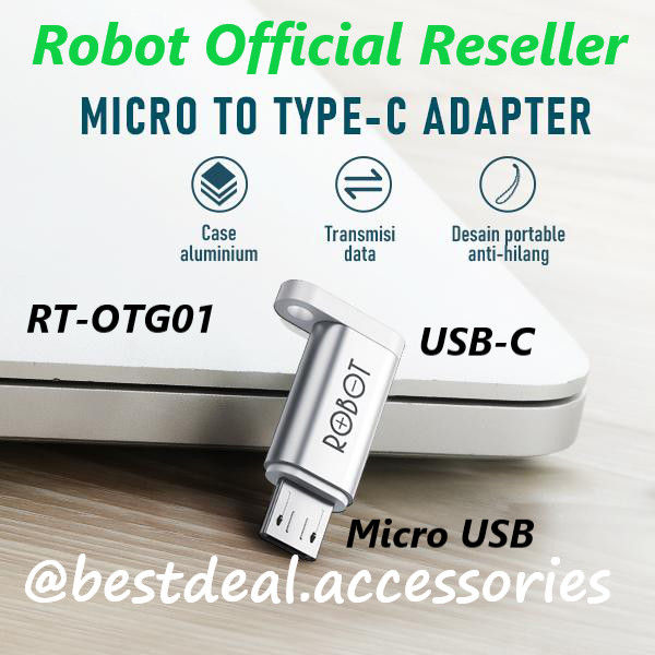 Robot Rt Otg Micro Usb To Type C Usb C Small Portable Otg Adapter