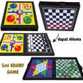 5in1 board games magnetic mainan papan catur game ludo. 
