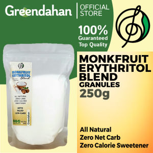 Greendahan Monkfruit Erythritol Blend Granules 250g (2x sugar sweetness) - Keto Friendly SweetenerNO MALTODEXTRIN