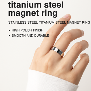 แหวนเปิดการบําบัดด้วยแม่เหล็กสแตนเลสสตีลปรับแหวนบําบัดแม่เหล็กแหวนผู้ชายแหวนแฟชั่นแหวน磁疗戒指