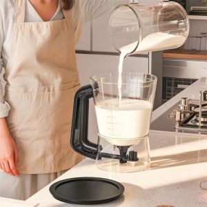 NEXTYOO Dung tích 1L Máy Phân Phối Bột Bánh có tay cầm Tốt nghiệp Dụng cụ làm bánh Cốc đo lường Cốc đựng bột bánh Làm món tráng miệng