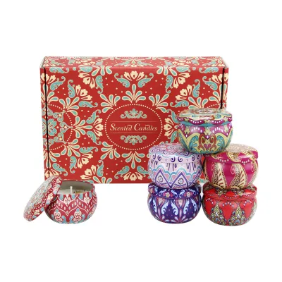 Premium 6-Piece Scented Candle Set Aromatic Candles in Elegant Gift Box Perfect for Relaxation Home Décor Gifting Fast Singapore Shipping