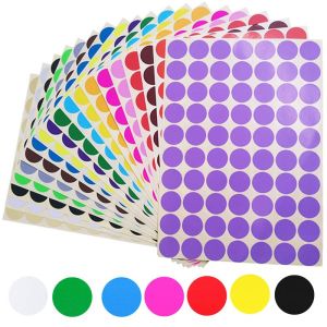 700 Pcs/10 sheets 19mm Color Sticker Round Coded Adhesive Dot Paper Label