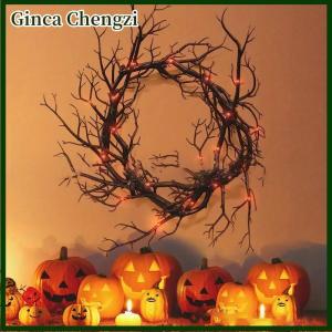 Ginca Stained Cat Halloween Night Garland Festival Imitation Withered Vine Tree Garland Black Popcorn Garland Candle