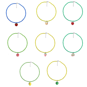 Colorful Bead Necklace Pendant Clavicle Chain Adjustable Length Neckchain Accessory for Women and Teen Girls