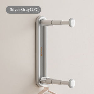 GONQIN Hanger Storage Rack Wall-mounted Retractable Storage Rack Double-layer Hanger Organizer Multi-purpose Storage Holder