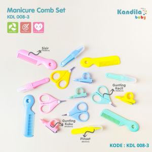 KANDILA BABY MANICURE COMBO SET / KDL 008-3 / SET PERLENGKAPAN GUNTING KUKU DAN RAMBUT ANAK BAYI