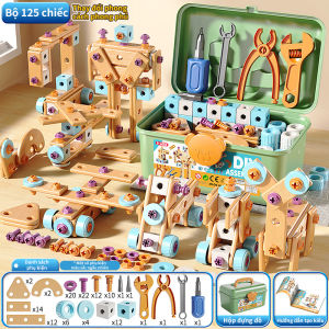 125/172Pcs Vít vít đồ chơi trẻ em sửa chữa hộp công cụ cho bé trai Puzzle Force Handle Assembly đồ chơi khoan điện