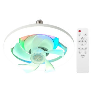 【New Arrival】 Ceiling Fan LED Lamp with E27 Base 3 Colors Dimmable/RGB Dimmable Chandelier Ceiling Fan for Bedroom Living Room Kitchen