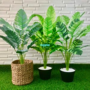 Pohon Artificial Daun Musa Florida X18 Semi Latex Cover Anyaman Eceng Gondok Pohon Plastik Dekorasi Rumah Dekorasi Ruangan