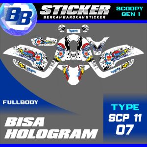Decal Scoopy BISA HOLOGRAM Full Body Full Blok Dekal Sticker Scoopy FI 2013 2014 2015 2016 Scp 11