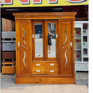Lemari Baju Kayu 4 Pintu Sleding1