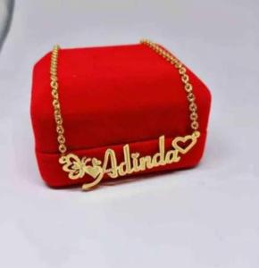 Kalung nama titanium anti karat dan anti luntur necklace custom lapis emas ukir nama fashion aksesoris wanita bayar di tempat