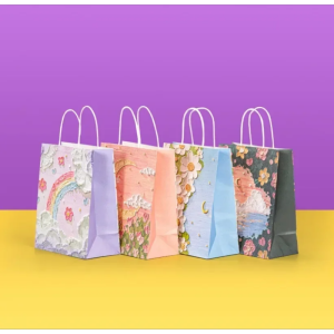 VIVOLILV (ส่วนลด 50%) ✨✨ กระเป๋าของขวัญสร้างสรรค์ภาพวาดน้ำมันรูปแบบพิมพ์กระเป๋ามือสไตล์น่ารัก กระเป๋ามือ