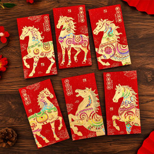 Chinese New Year 2026 Red Envelope Year Of The Horse Angpow Creative Hot Stamping Design Lucky Money Packet
