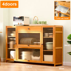 LACCOHUG Bamboo Sideboard 70/100/135CM Wood Kitchen Storage Cabinet Kitchen Shelf Household 餐边柜
