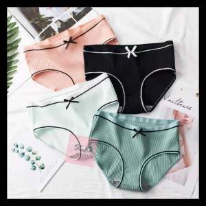 PANTIES/ LADIES UNDERWEAR/ WOMEN UNDERWEAR/ LADIES COTTON UNDERWEAR/ GIRLS UNDERWEAR[READY STOCK] PREMIUM COTTON WITH LINE UNDERWEAR/女生蝴蝶结螺纹纯棉抗菌内裤/seluar dalam wanita