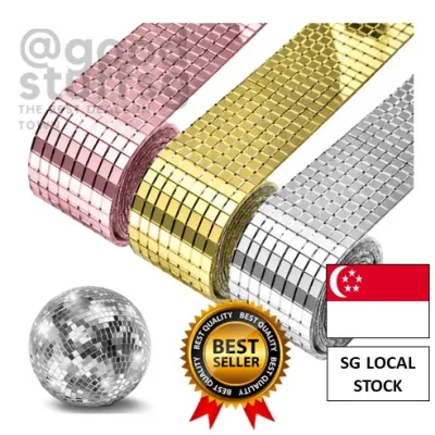 [SG FREE ] 1 Roll 1464PCS Pack Mini Square Mosaic Tiles Acrylic Mirror Self-adhesive Wall Stickers / Home Decor Wallpap