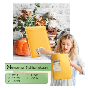 Amplop Packaging Kuning Coklat Bubble Wrap Packing Barang Anti air Ukuran 9x1511x1513x2317x2125x32