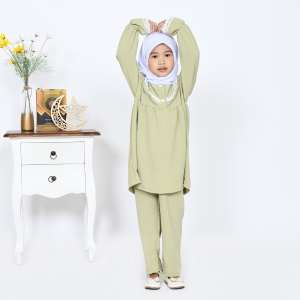 Baju Anak Perempuan - Setelan Anak Perempuan 1-12 Tahun - One Set Crinkle - Setelan Crinkle Wanita Terbaru 2023 Kekinian