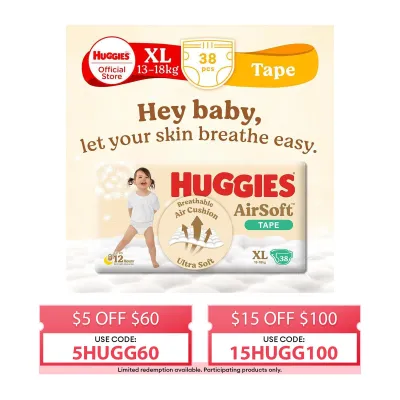 Huggies Airsoft Tape Diapers XL 44S