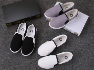 Giày lười nữ vải cotton cao 2p