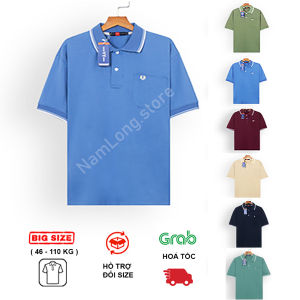 Áo Thun Polo Nam Trung Niên Form Suông Vải Cotton Mịn Mát Không Xù Lông Kiểu Trơn
