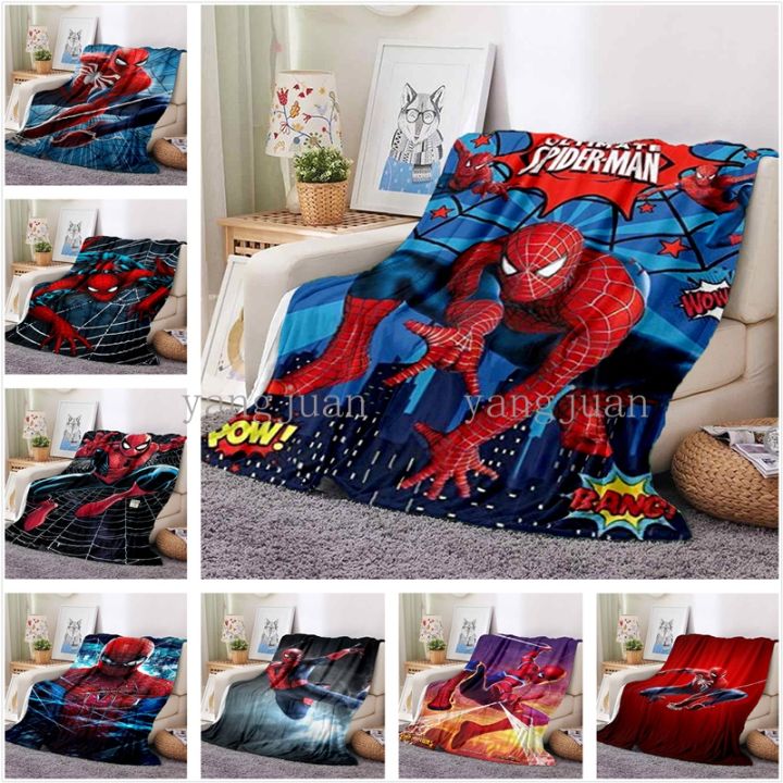 Superhero Spiderman Cartoon Blanket Children Anime Flannel Bed