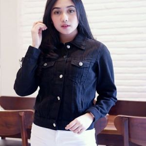 Jaket Wanita /Jaket Jeans Snow Black Cropty Murah Terlaris