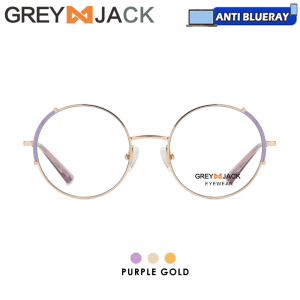 Grey Jack Kacamata Antiradiasi Blueray Bulat Unik Metal+TR90 Ringan Bisa Minus Antiradiasi Blueray Photocromic Bluecromic 8615