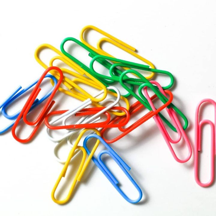 1 Box Vinly Paper Clips Assorted Color Small Medium Size School