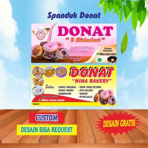 Banner Spanduk Donat Kue Donkus Lumer Bisa Request Desain Custom