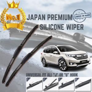 JAPAN PREMIUM COATING SILICONE WIPER & REAR WIPER - Honda BRV (1 PAIR)