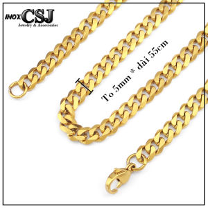 Dây chuyền nam inox kiểu lặc 5mm siêu đẹp bền màu sang trọng - Thể hiện đẳng cấp phái mạnh