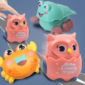 DENOSWIM Inertia Taxiing Baby Toy Cute Cartoon Animal Rotatable Car Owl Snails Press Back Force Inertial Slide Toy Baby Educational Toy Kids Gift