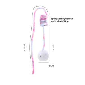Cat Hanging Toy Elastic Long Rope Teasing Cat Plush Toys Kitten Self-happy Interactive Toys Mainan Kucing