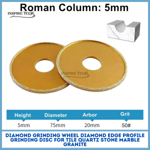 Diamond Grinding Wheel Bevel Edge Roda Gerinda Diamond grinding wheel Bullnose Model ROMAN/CEMBUNG 5 10 15 20MM