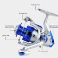pancing 1 set lengkap kuat / Reel Pancing Power Handle Murah Kuat Spinning Fishing Reel 5.5:1 Gear Ratio QS1000-7000,Silver Blue / joran pancing 1 set murah / pancing casting full set / joran pancing kuat 50kg / Joran Pancing 1 Set Reel Besi. 
