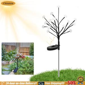 [Chinatera Brand Store] 2 Pack Solar Flowers Lights Waterproof Decorative Solar Lights Solar Cherry Blossom Lights for Outside Yard Lawn Patio Pathway Decorations
