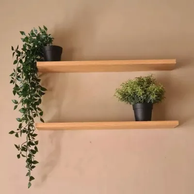 1 Set Isi 2 Ambalan Rak Dinding Minimalis Kayu Rak Kamar Ruang Tamu