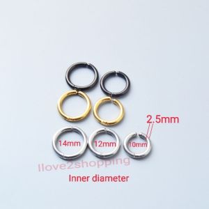 🇲🇾1/2pcs Fake earring Stainless steel Ear clips without pierced earrings male and female circle-shaped ear clips