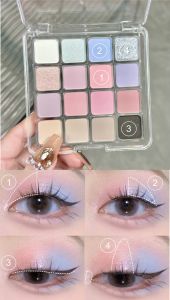 16-color Eyeshadow Palette Gray Pink Matte Pearlescent Daily Pearlescent Matte Sequin New Eyeshadow