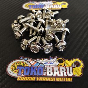 Baut body probolt crome chrome Honda atau baut probolt body chrome crome honda isi 20 biji