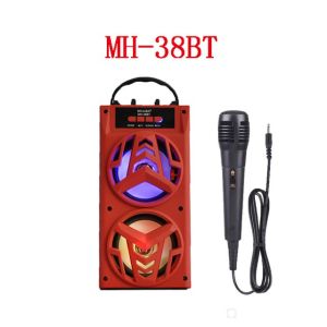Speaker Bluetooth Portable Double Bass MH-38BT Bonus Mic Karaoke - KMS