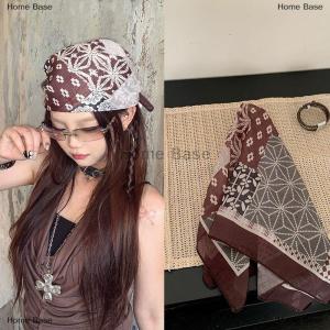 [COD] Home Base Fashion Y2K Retro Leopard Print Hair Scarf Spicy Girl Punk Hip Hop Headscarf Hair Accessories Streetwear Small Square Scarf