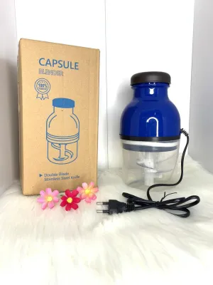 Chopper Blender Kapsul 450ML Blender MPASI Low Watt Penggiling Daging Listrik Serbaguna Chopper Plastik Murah