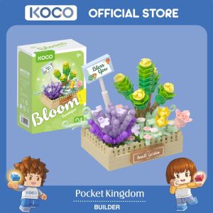 Year End Sales | KOCO Preserved Fresh Flower Lavender 232pcs (KC02089) Micro Mini Building Brick Set | Blessings Of Succule