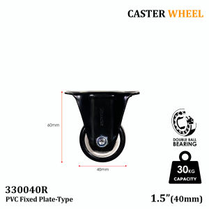 BLACK PVC CASTER WHEEL 1.5 | 2-inches Swivel with Brake & Fixed (Trolley Wheel)Heavy Duty