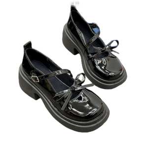 Falimottype)Size 35-40 Womens Japanese JK Loafers Thick Heel Retro School Student Mary Jane Shoes Thick Sole Leather Sandal